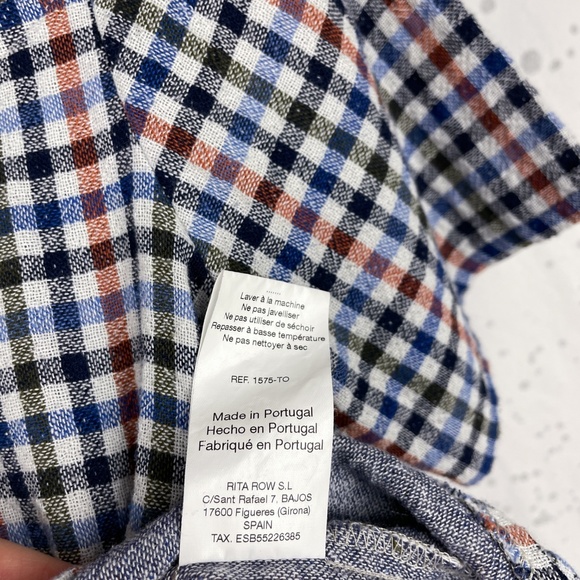 Rita Row Plaid Surplice Crop Top in Blue Multi M - Picture 9 of 9